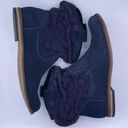 The Sak suede pull-on blue booties crochet stitching detail women Size 6 Photo 1