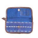 Aeropostale AERO  Wallet Aztec Print Canvas Leather fold over Snap Closure blue Photo 64