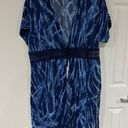 Dennis Basso Women’s Size XL  Blue Chiffon Duster W/ Lace Detail Photo 0