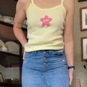 Y2K girlie spaghetti strap tank with flower embroidery Yikes brand 90s 2000s Size M Photo 0