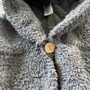 Barefoot Dreams  CozyChic Button Neck Grey Striped Poncho Shawl One Size Photo 2