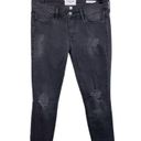 frame denim  Le Skinny De Jeanne Rexford Wash Charcoal Black Distressed Size 27 Photo 1