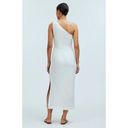 Madewell NWOT  Size 4 One-Shoulder Midi Dress White Linen Slit Beachy Wedding Photo 3