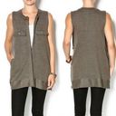 Free People  Highway Olive Green Slub Knit Sweater Vest Sleeveless Full Zip Up XS Photo 1