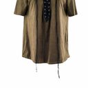 Windsor  Green Black Lace Up Suede Shirt S Photo 3