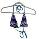 Becca  by Rebecca Virtue Bikini Top Chevron Knit Crochet Triangle Blue Medium Photo 0