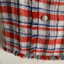 Sans Souci Frayed Tweed Orange, White & Blue Mini Skirt Size L Photo 4