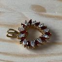 Red and Clear Rhinestone Heart Gold Tone Pendant Photo 1