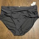 Raisin's  Curve Costa Ruched Black Plus Size Tummy-Control Bikini Bottom 24W NWT Photo 0