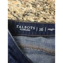 Talbots  High Rise Wide Leg Crop Raw Hem Dark Wash Classic Modest Casual  16 Photo 5