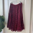 Talbots  Lace Pleated Skirt Maroon Red 6 Photo 8