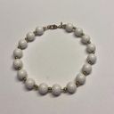 Monet Vintage Signed  White Bead / Gold Tone Beaded Bracelet Photo 9