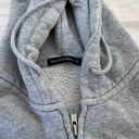 Brandy Melville Gray Cropped Hooded Zip Up Photo 1