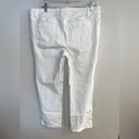 INC  DENIM Women’s White Embroidered Detail Straight Leg Cropped Jeans Size 12 Photo 3