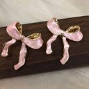 Gold and Pink Bow earrings Photo 0