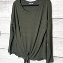 ee:some  Dark Green Long Sleeve Scoop Neck Tie Front Sweater Top Size XL Photo 1