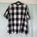 Erika  II linen cotton blend gingham black and white button up short sleeve 2X Photo 1