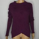 Free People  Mock Neck Wrap Boho Sweater Plum Small Photo 0