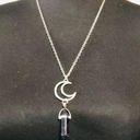 The Moon Women's Crystal Stone Chakra Pendant Necklace Silver Metal Jewelry NWOT Photo 0