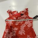 Lulus  Sweetest Retreat Coral Pink Floral Print Off The Shoulder Dress Size XL Photo 8