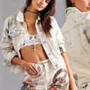 Revolve Free People Denim Jean Jacket Jones Tie Dye Bleached Western Size Large NWT NEW Photo 0