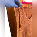 Pilcro  Anthropologie Linen Sweater Orange Marled Oversized V Back Tunic Small Photo 5