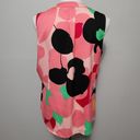 Ny&co NY& Pink Black Retro Floral Sleeveless Blouse Size Large Photo 3