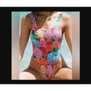 Free People  x Reina Olga Funky Print Floral Cheeky One-Piece Swimsuit Womens Siz Photo 1