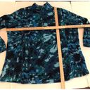 Woman Within  1/4 Zip Pullover Jacket Plus Size Microfleece 1X Blue Camouflage GB Photo 4