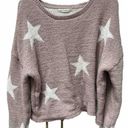 The Moon  & Madison Womens Sz L Cropped Beige Long Sleeve Round Neck Sweater w/Stars Photo 0