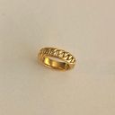 18K Gold Plated Minimalistic Curb Cuban Chain Link Ring Photo 4