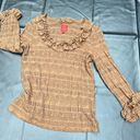 Oscar de la Renta Vintage OSCAR  Mesh Lace Ruffle Top Photo 9