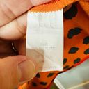 Hunter Bell  Orange Black Animal Print Lawton Polka Dot Ruched Dress Size 0 Photo 12