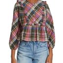 Veronica Beard  Katalina Top Pink Plaid Blouse SZ 6 NWT! Photo 0