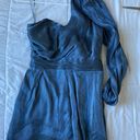 DO+BE One Shoulder Metallic Blue Dress Photo 3