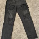 American Eagle black distressed mom jeans Photo 0