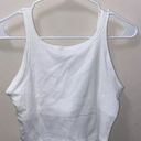 Victoria's Secret NWT Victoria’s Secret PINK White Crop Tank Size L, Built In Liner Photo 2