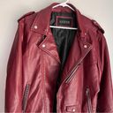 Guess  Leather-Like Red / Maroon Moto Jacket Photo 1