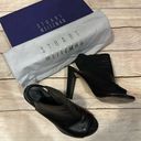 Stuart Weitzman Black Open Toe Leather High Heel Block Bootie Size 38.5 Photo 0