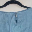 J.Jill  Denim Blue Chambray Ruffle Sleeve Blouse 100% Tencel Lyocell Photo 4