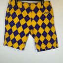 Bermuda Loudmouth LSU Tigers Argyle Women’s  Golf Shorts Sz 10 Purple Yellow Gold Photo 2