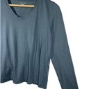 Eileen Fisher  Top Womens XS Organic Cotton V Neck Long Sleeve Cropped Gray Photo 6