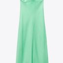 ZARA NWT  MINT GREEN SATIN EFFECT MIDI CUT OUT DRESS VIRAL TIKTOK Photo 11