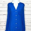 Zac and Rachel  Blue Lightweight Button Up Shirt Size Large Photo 4