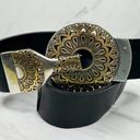 Chico's  Black Genuine Leather Hook Buckle Belt Size Small S Medium M Womens Photo 0