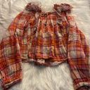 Free People  Siena Plaid Pullover Top Photo 5