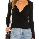 Revolve  krisa Surplice Long Sleeve Blouse in Black NWT! Women’s SZ S Photo 0