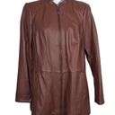 Denim & Co  brown leather full zip jacket Large Photo 14