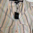 joe's jeans Joe’s Jeans Striped Button Down Blouse NWT Sz XS Cotton Metallic Designer Photo 8