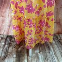 Jessica Simpson Yellow Ruffle Trim Pink Floral Print Maxi Dress Photo 6